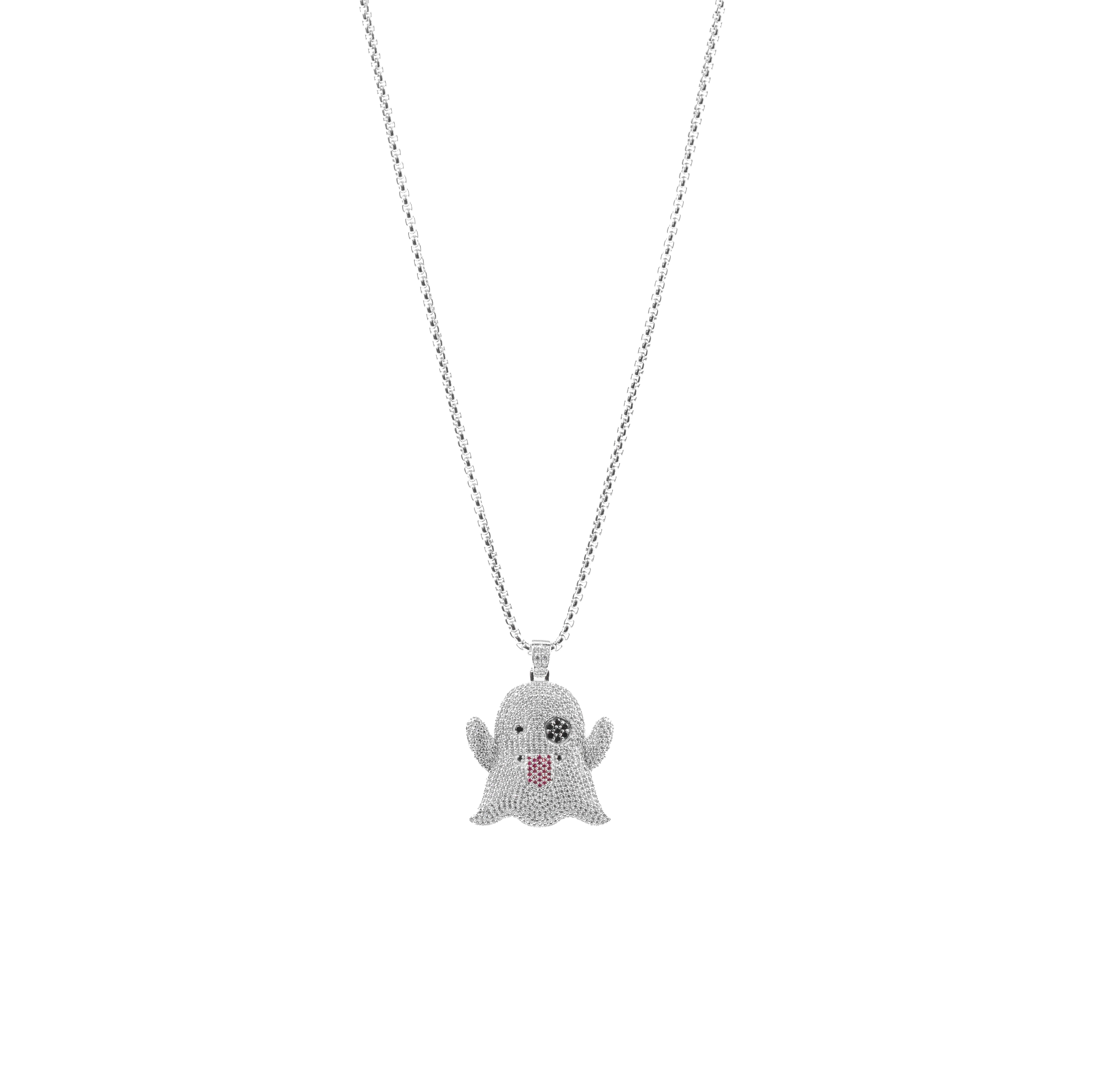 Ghost Pendant in 925 silver
Snapchat-inspired pendant jewelry
Buy hip-hop jewelry online India
Diamond-studded ghost pendant
Men’s and women’s ice jewelry India