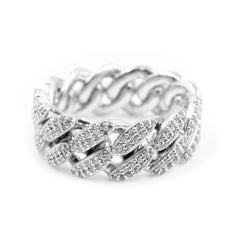 Premium 925 silver Miami Diamond Band close-up.
Statement Cuban link band with diamonds for casual wear.
Hip hop-inspired Miami Diamond Band with sparkle.
Sterling silver diamond band for stacking.
Sleek Cuban link Miami Diamond Band with diamonds.